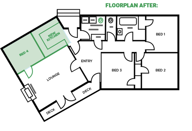 Floorplan after - 4 bedrooms
